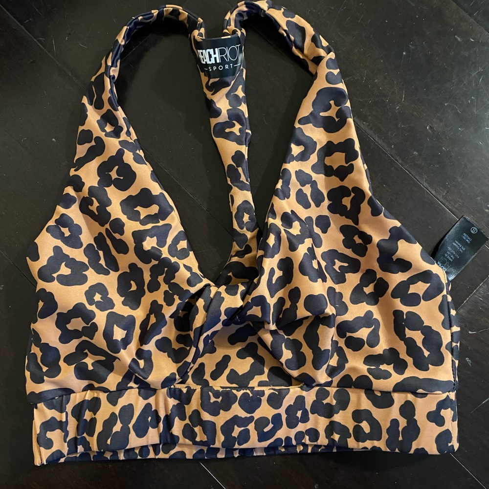 Beach Riot Leopard Print Sports Bra
